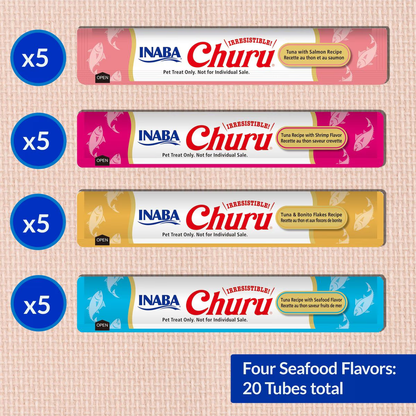 Snack Churu Bombonera Variedades del Mar para Gato (20 Tubos)