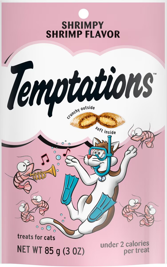 Snack Galletas Temptations Sabor a Camarón para Gato