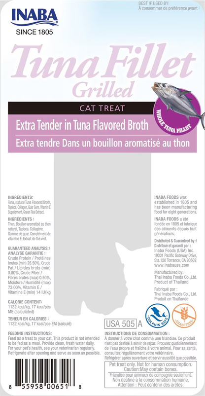 Snack Inaba Churu Filete Extra Tierno de Atún con caldo de Atún para Gato