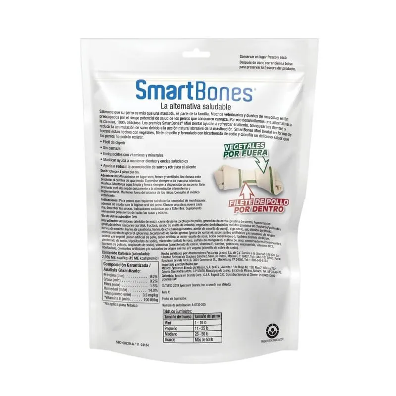 Snack SmartBones Dental Mini para Perros de Raza Pequeña x 8 Unidades