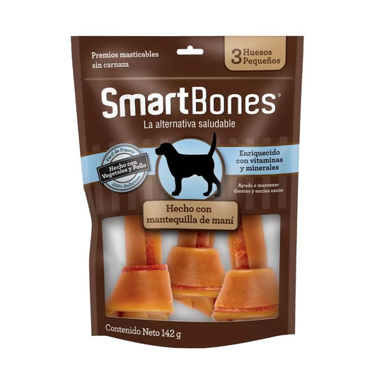 Snack SmartBones Peanut Butter para Perros X 3 Unidades
