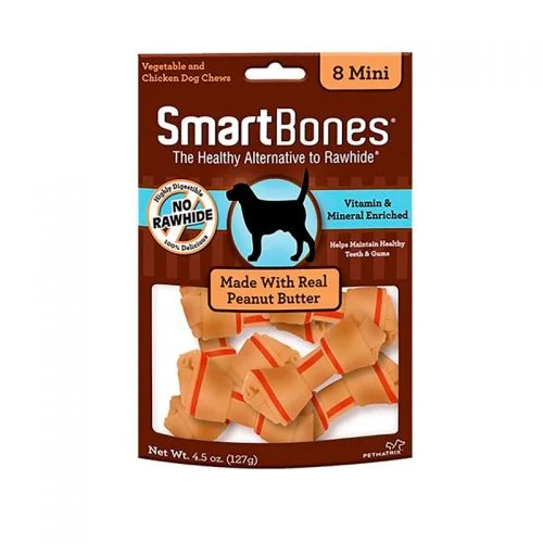 Snack SmartBones Peanut Butter para Perros X 8 Unidades